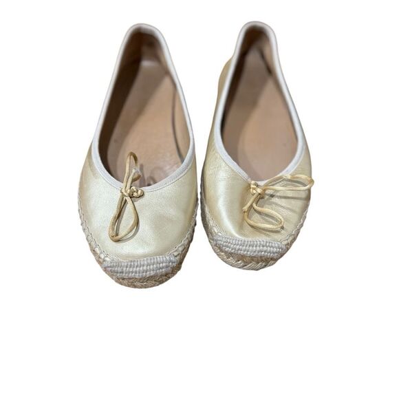 Jon Josef Paloma Nappa Gold Espadrille Leather Bow Flats - Picture 4 of 10
